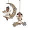 4.75" German African American Angel Ornaments – Set of 2 Assorted Christmas Decorations